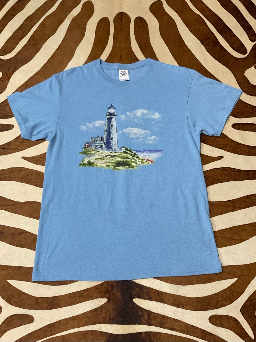 Vintage Lighthouse Tee Shirt Size Medium Seaside Coastal Nautical Retro Hipster